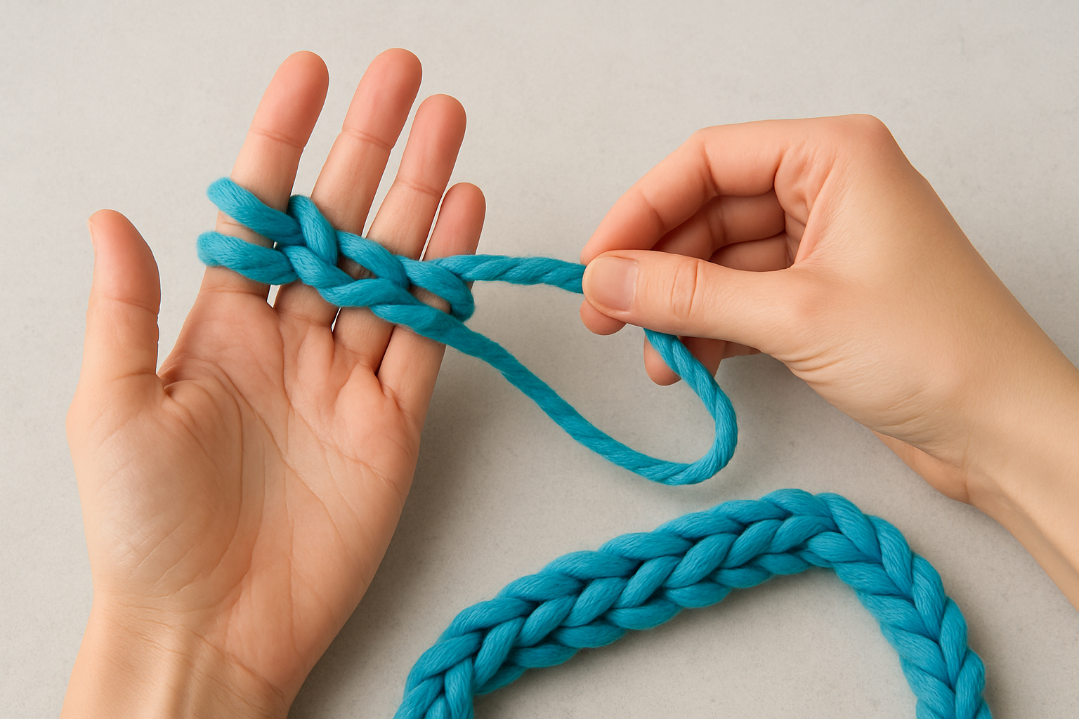 Finger knitting
